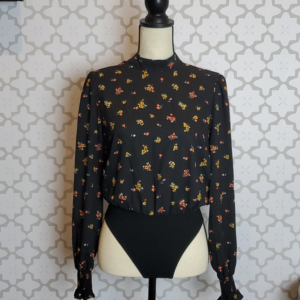 Floral Black Women's Top